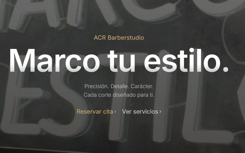 Web de ACR Barberstudio, barbería en Córdoba
